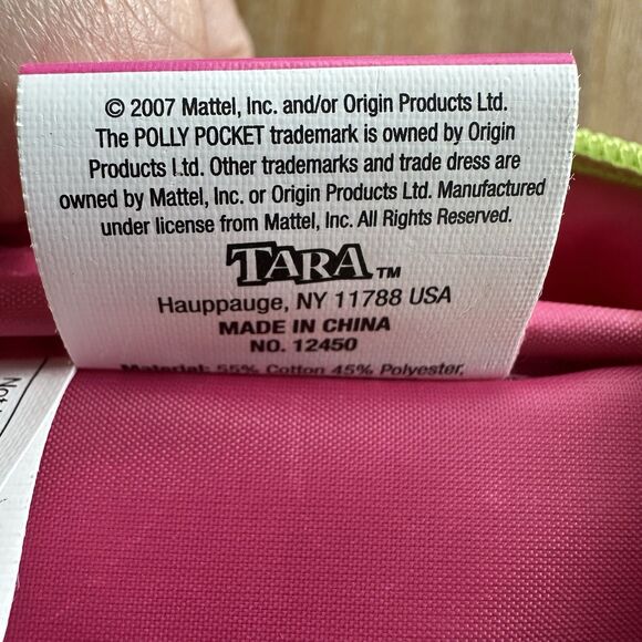 VTG 2007 Polly Pocket Carry Case Pink Flower Zip Bag by Tara Mattel 10"x3"x12" - Picture 11 of 12